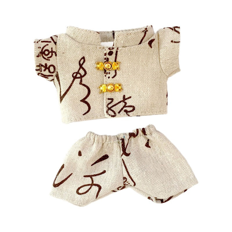 17cm Pop Mart first and second generation labubu pendant labubu clothes Chinese style Tang suit set baby clothes