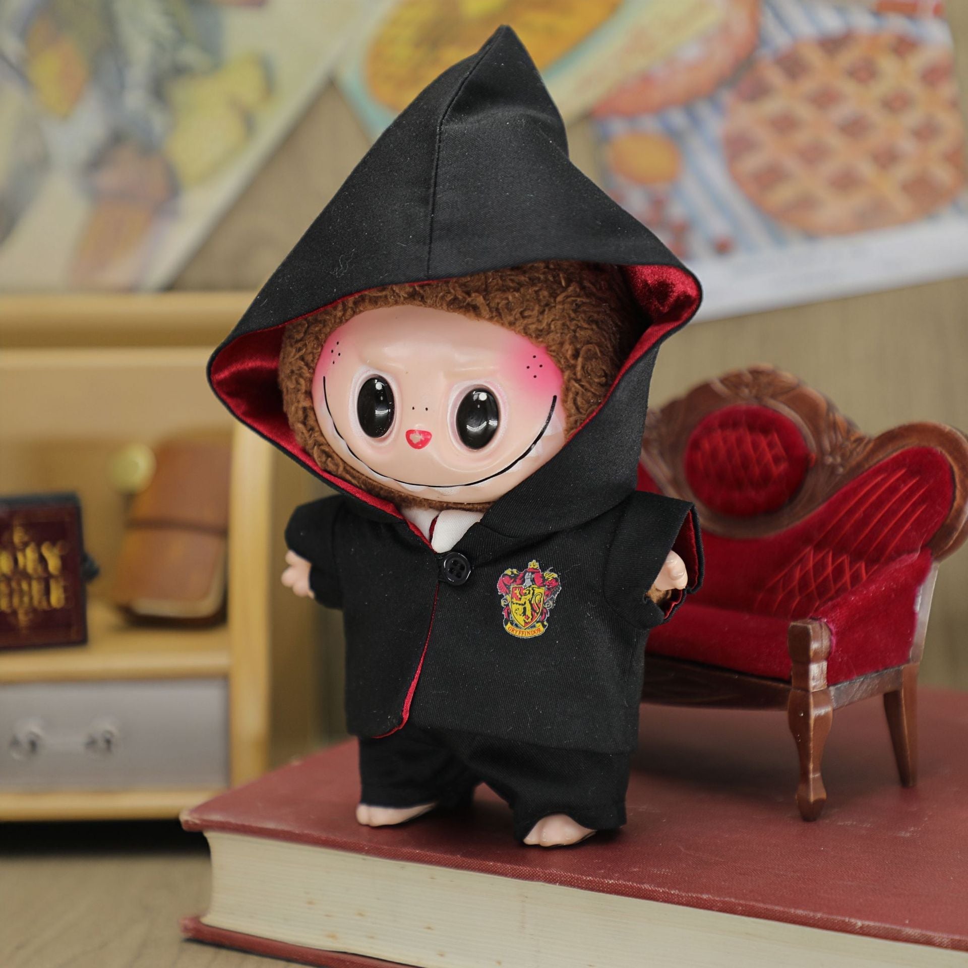 17cm Labubu hooded jacket clothes magic academy vest suit second generation pendant doll labubu baby clothes