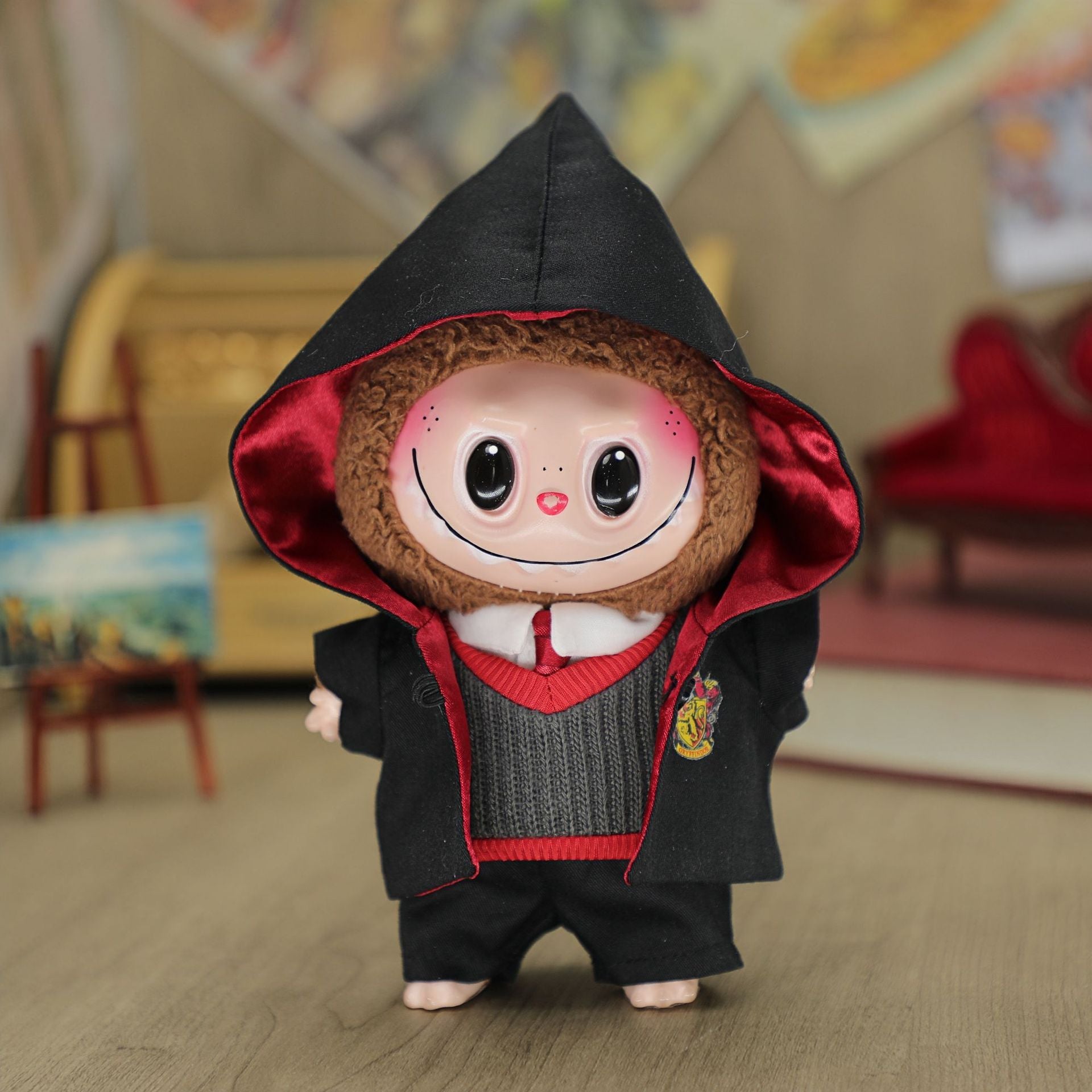 17cm Labubu hooded jacket clothes magic academy vest suit second generation pendant doll labubu baby clothes