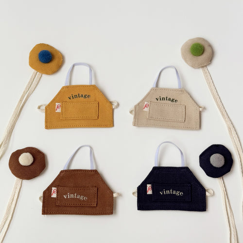 17cm Laboo doll clothes retro apron 10cm doll clothes mini doll apron