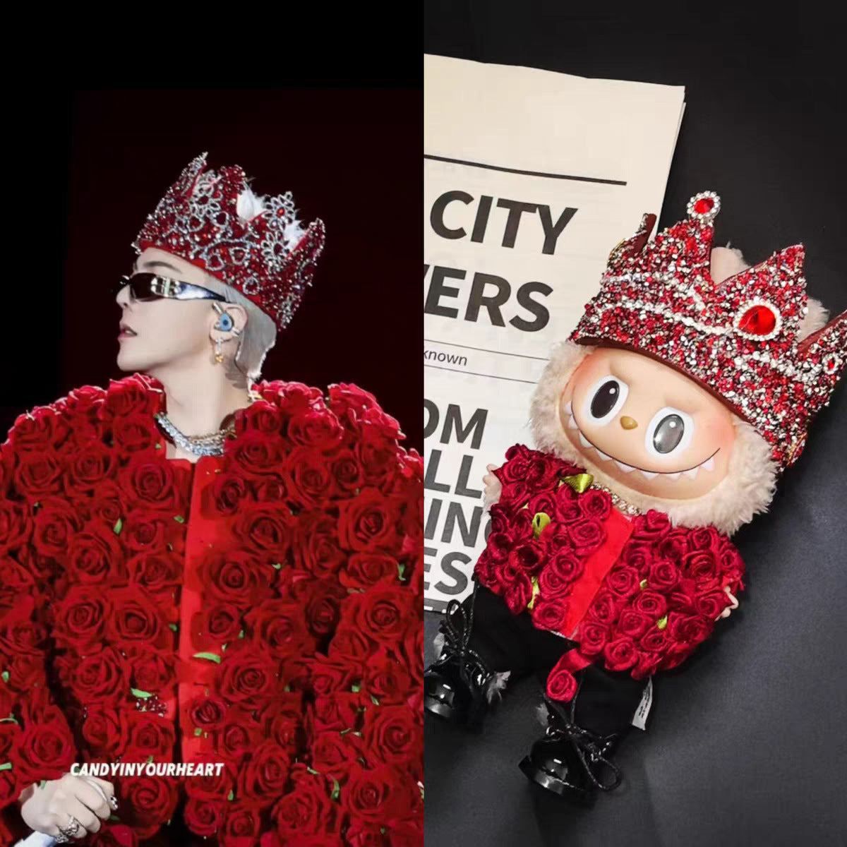 15/17cm Labobu macaron sit and sit party three generations of G-Dragon GD same style suit Labobu doll clothes