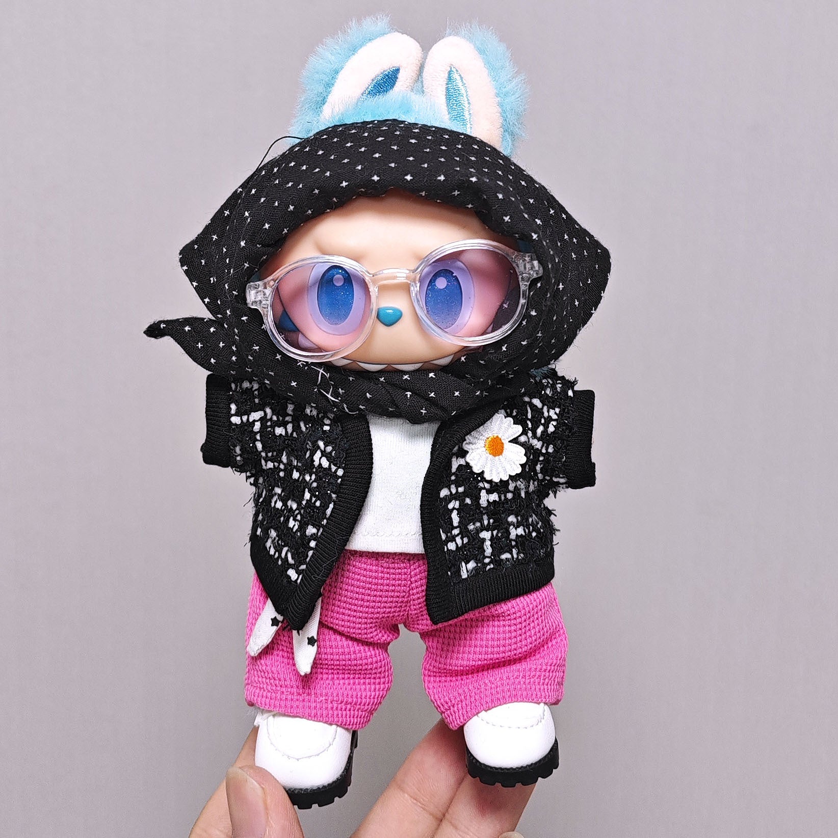 15/17cm Labobu macaron sit and sit party three generations of G-Dragon GD same style suit Labobu doll clothes