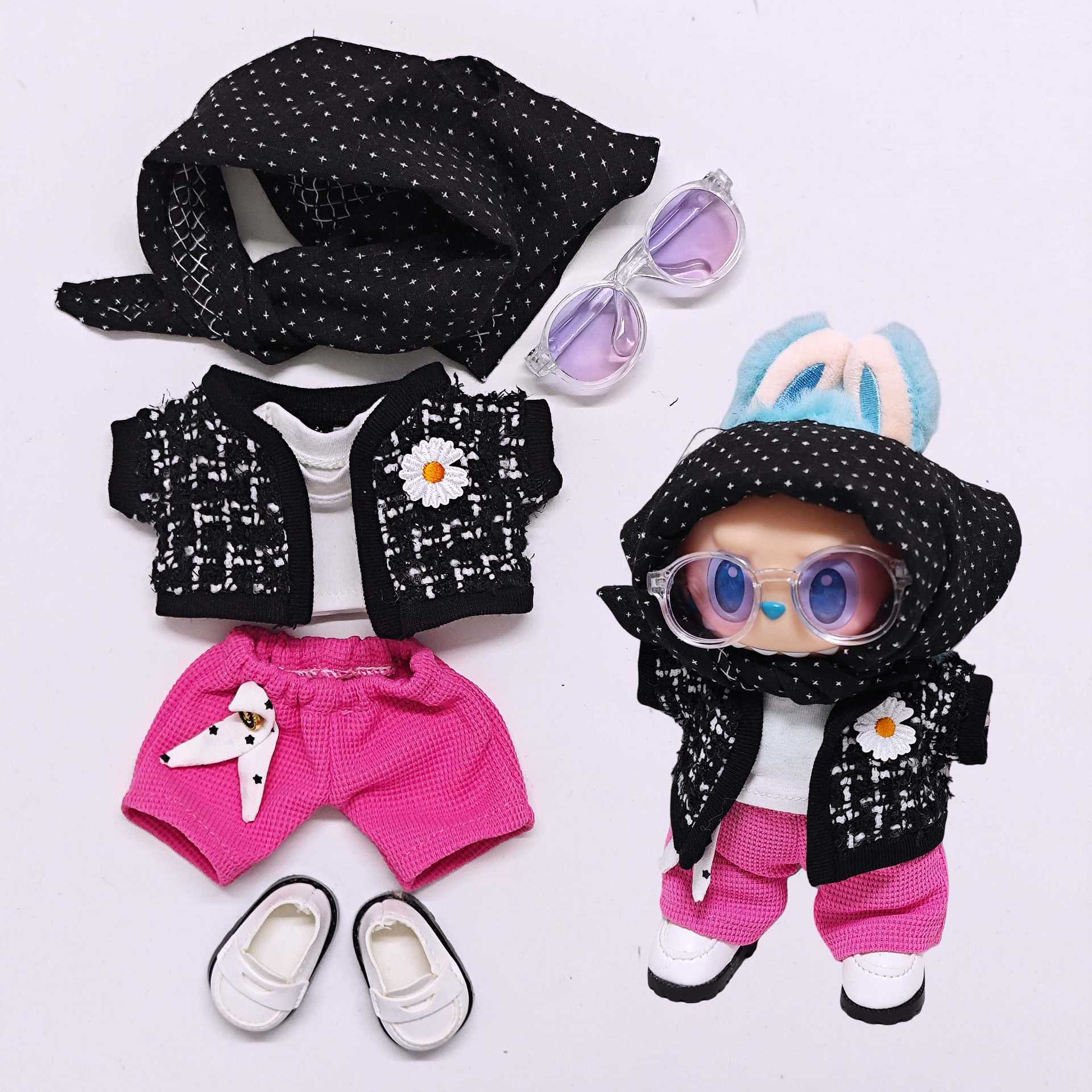 15/17cm Labobu macaron sit and sit party three generations of G-Dragon GD same style suit Labobu doll clothes