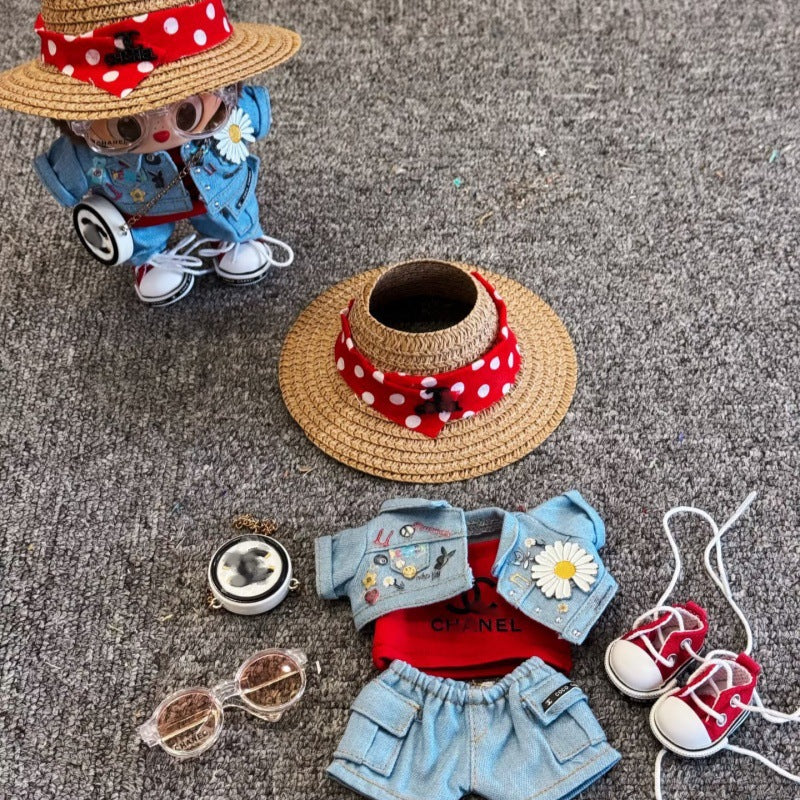 15/17cm Labobu macaron sit and sit party three generations of G-Dragon GD same style suit Labobu doll clothes
